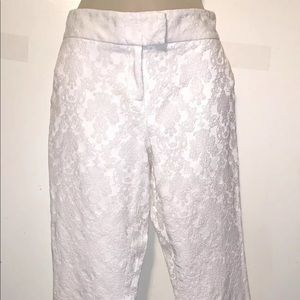 Shelli Segal white Lace Laundry Pants sz 6
